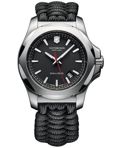 Victorinox Swiss Army Men's I.N.O.X. Black Paracord Strap Watch 43mm 241726.1