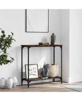 Console Table Smoked Oak 29.5"x12"x29.5" Engineered Wood