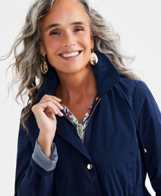 Women's Petite Hooded Anorak, Created for Macy's