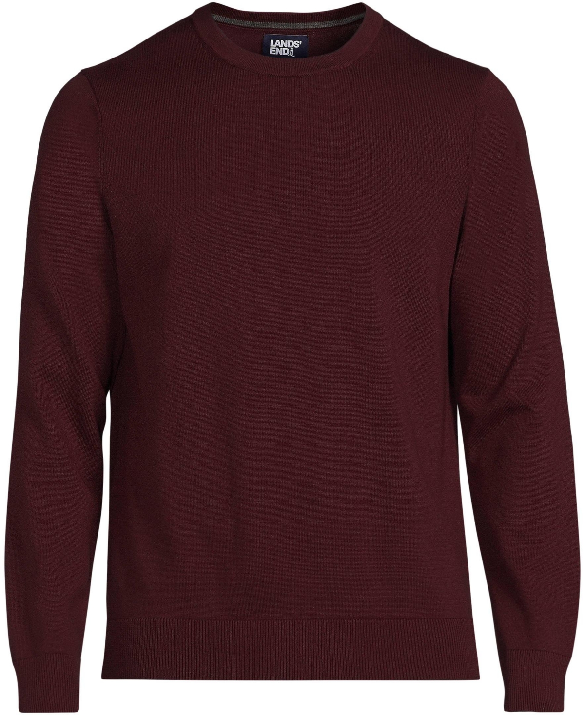 Lands' End Men's Fine Gauge Cotton Crew Neck Sweater