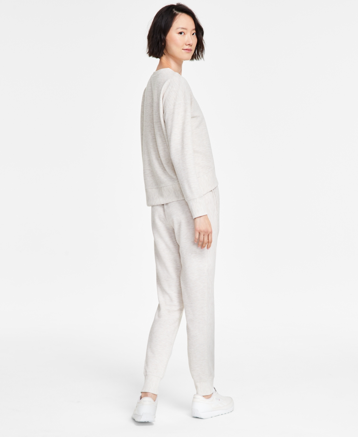 Id Ideology Women's Ottoman-rib Jogger Pants, Created For Macy's In Sand