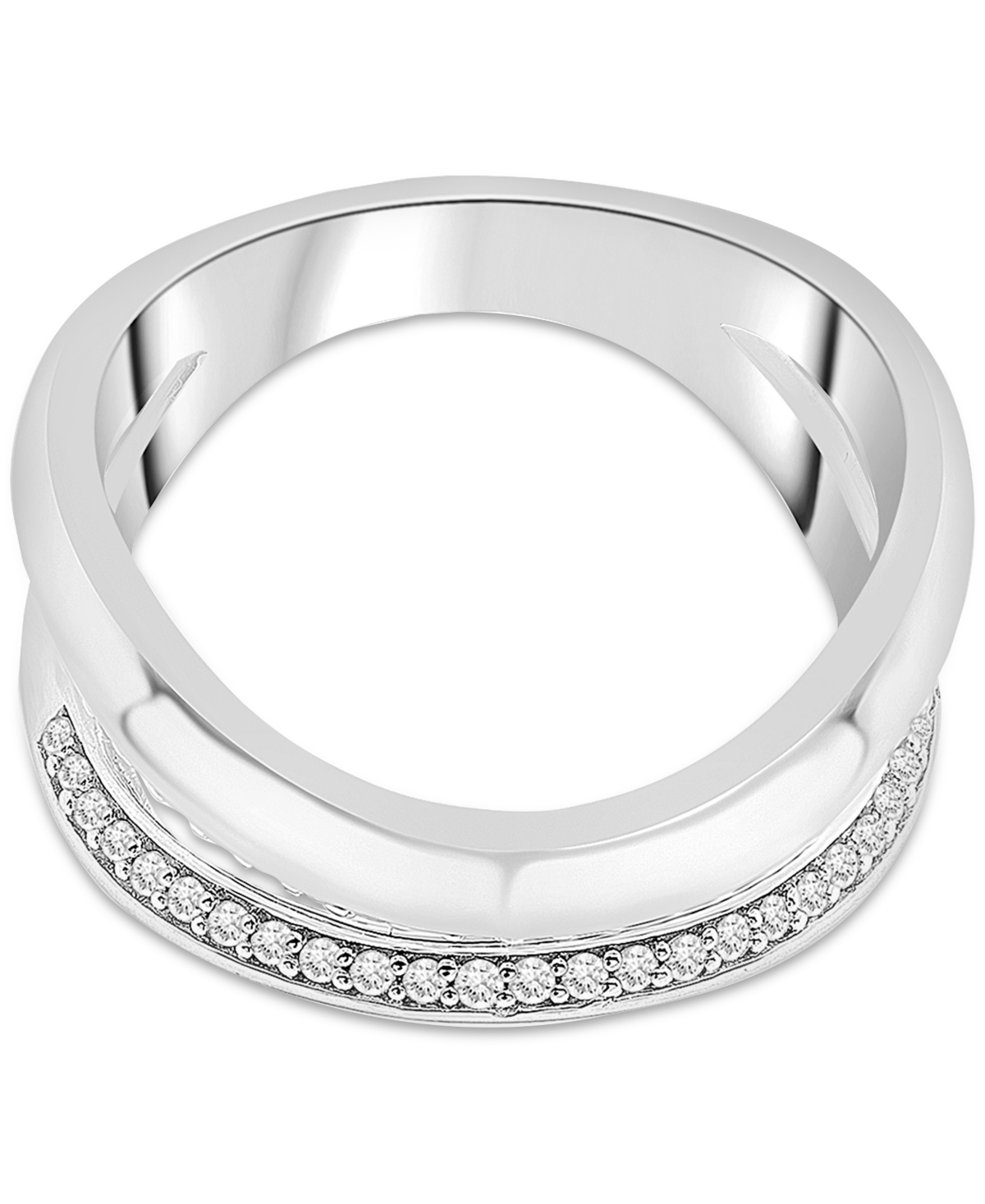 Audrey By Aurate Diamond Double Row Openwork Abstract Statement Ring (1/4 Ct. T.w.) In Gold Vermeil Or Sterling Silve In Sterling Silver