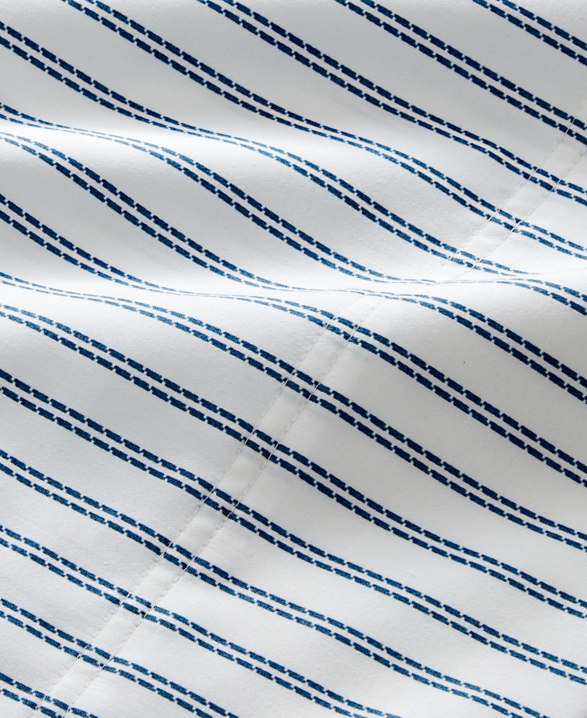 Charter Club 550 Thread Count Printed Cotton 4-pc. Sheet Set, King, Exclusively At Macy's In Ticking Stripes Blue