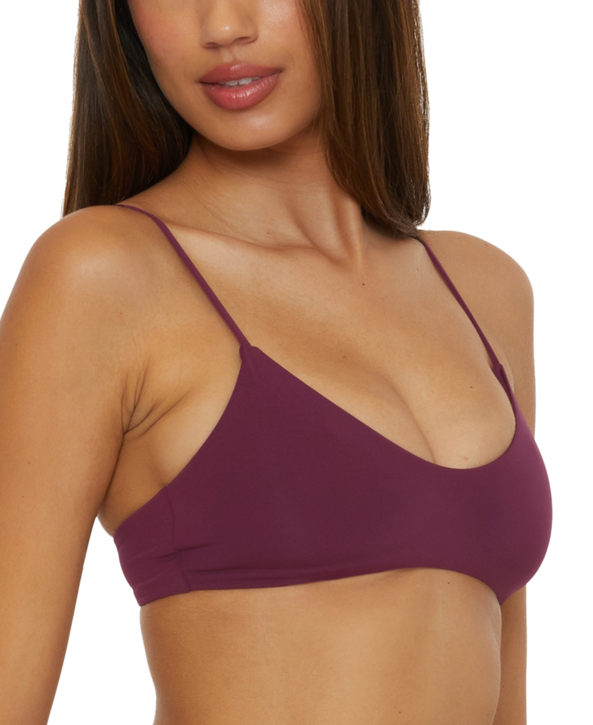 Becca Women's Muse Mesh-overlay Multi-way Bralette Bikini Top In Aubergine