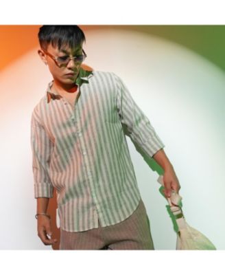 Men's Moon Grey Heathered-Stripe Shirt