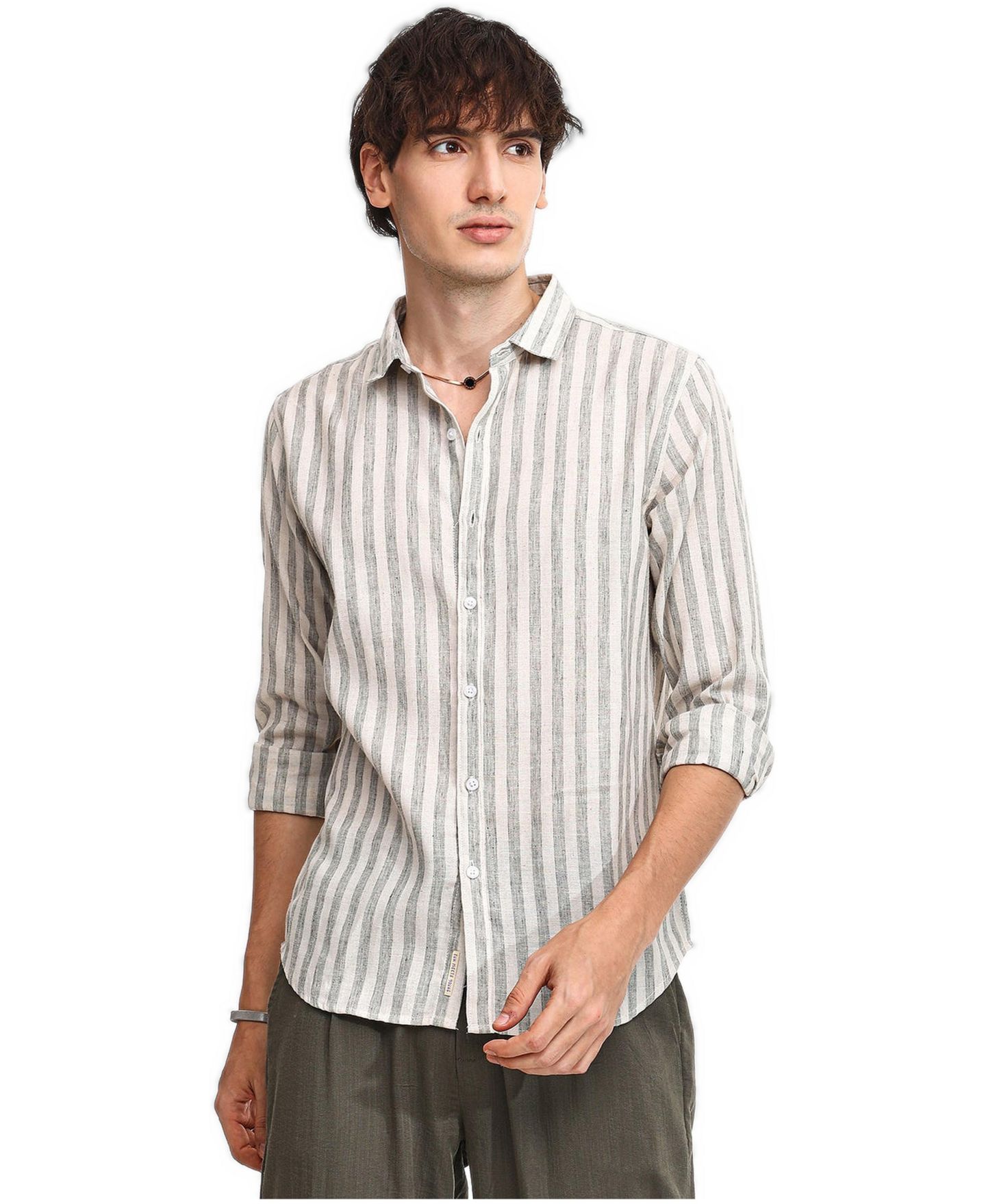 Мужская рубашка Cahoot Campus Sutra Moon Grey Heathered-Stripe, цвет: Серый — фото 1