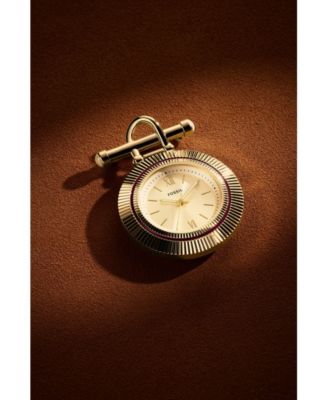 Women's Scarlette Three-Hand Gold-Tone Stainless Steel Watch Brooch, 35mm