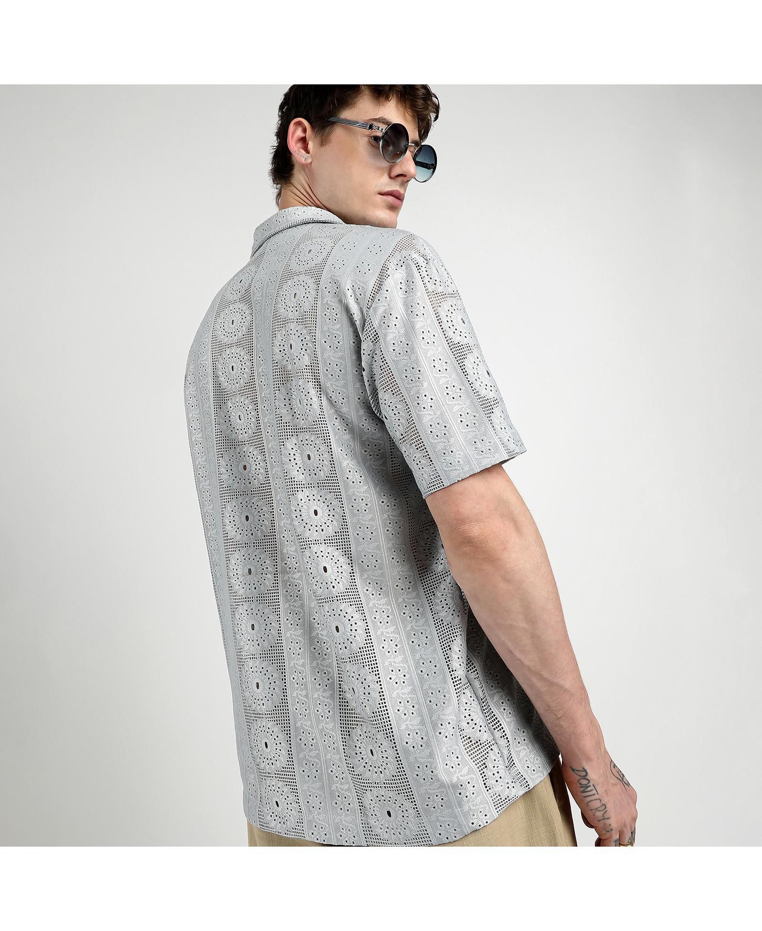 Men's Oversized Candy Striped Shirt