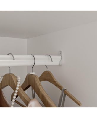 White 2-Doors Armoire Wardrobe with Hanging Rod and Storage Shelves