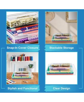 4 Piece Stackable Document & Paper Storage Box Set