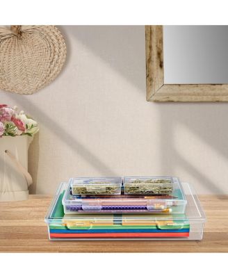 4 Piece Stackable Document & Paper Storage Box Set