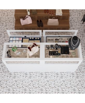  Storage/Display Cabinet with Glass Top , Bedroom Dresser Armoire Island