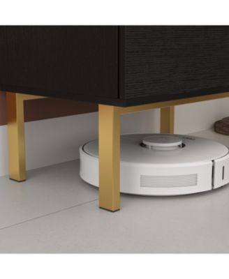 Minimalist style white double door wardrobe, bedroom Armoire, wooden Closet