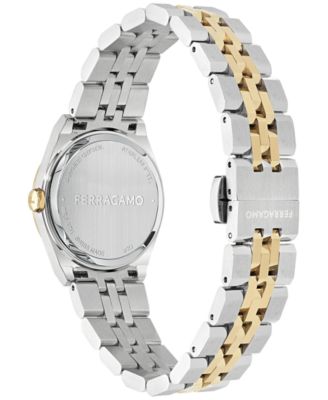 Women's Swiss Vega Diamond Accent Two-Tone Stainless Steel Bracelet Watch 28mm