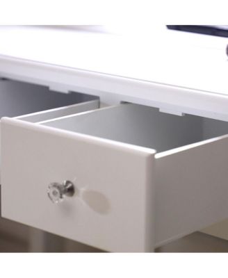 5-Drawer Dressing Table with Single Mirror and Light Bulbs Stylish Vanity for Makeup