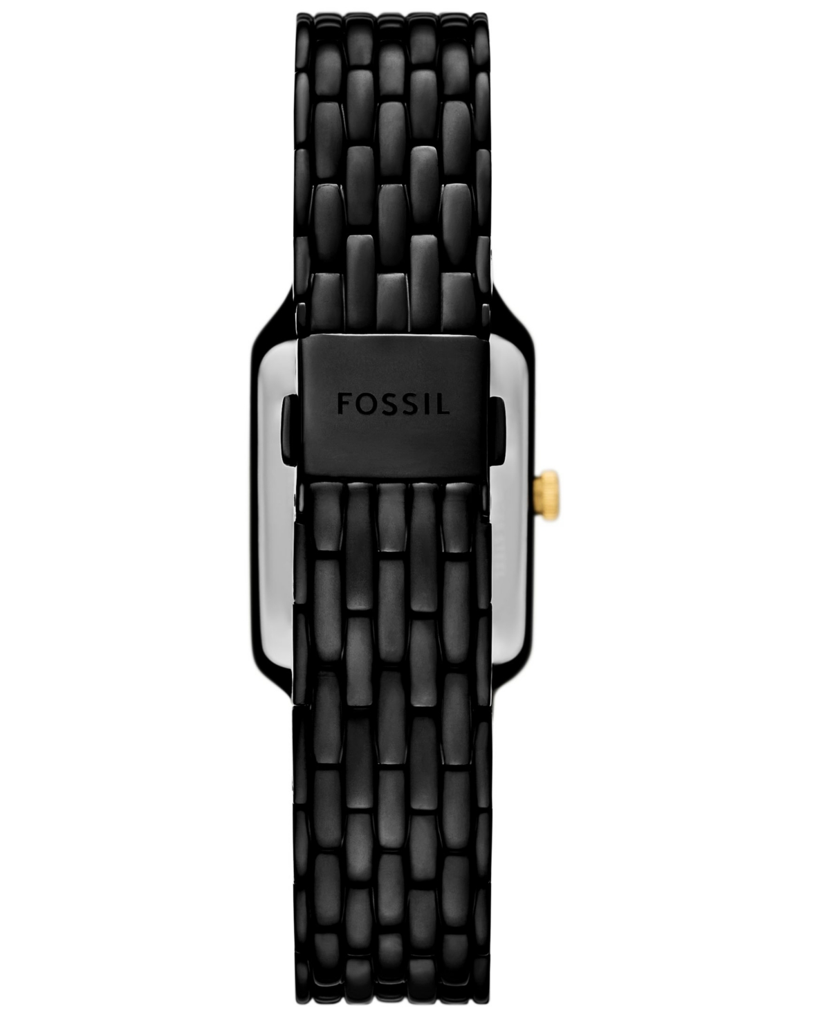 Shop Fossil Women's Raquel Three-hand Date Black Stainless Steel Watch, 23mm