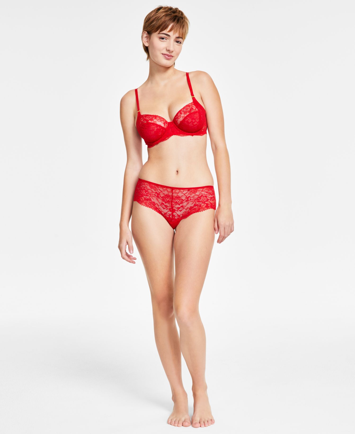 Women's Lace Bra & Hipster Brief Underwear