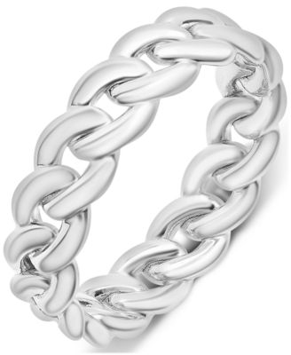 Audrey by Aurate Chain Link Statement Ring in Gold Vermeil or Sterling Silver, Created for Macy's - Sterling Silver