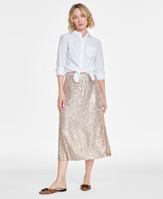 On 34th - Women's Sequin Midi Skirt