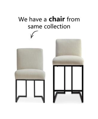 Set of 2 Fabric Counter Height Stools, 25" Seat Height Armless Upholstered Chairs for Kitchen Island-Maison Boucle