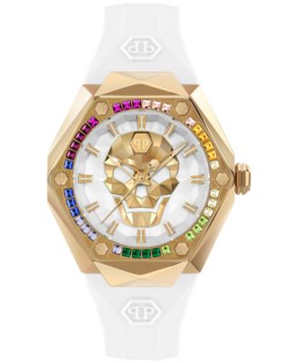 Philipp Plein - Women's Skull Spikes White Silicone Strap Watch 40mm