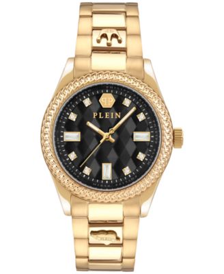 Philipp Plein - Women's Queen Crystal Gold Ion Plated Stainless Steel Bracelet Watch 38mm