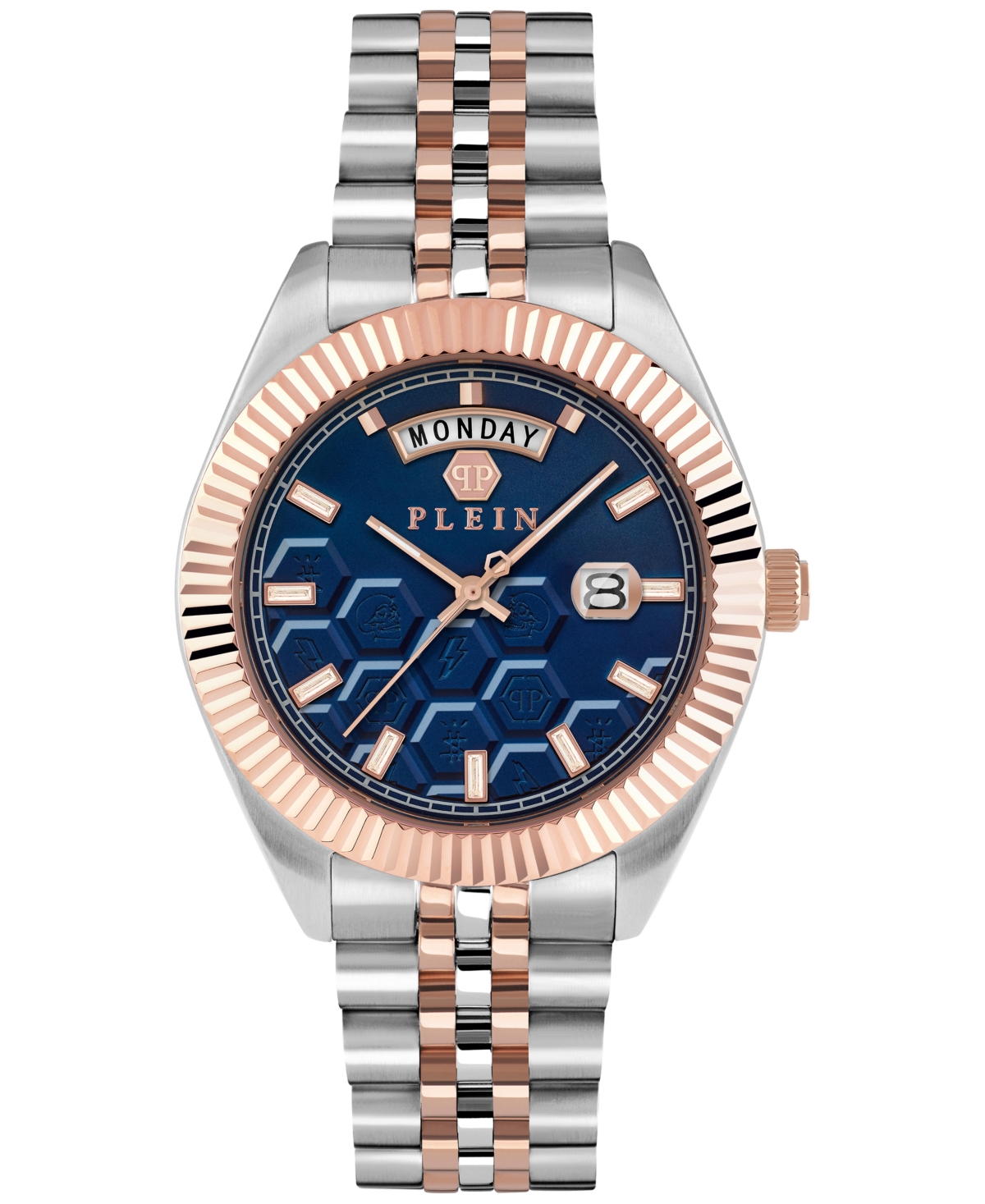 Philipp Plein Date Superlative Crystal Watch In Two Tone
