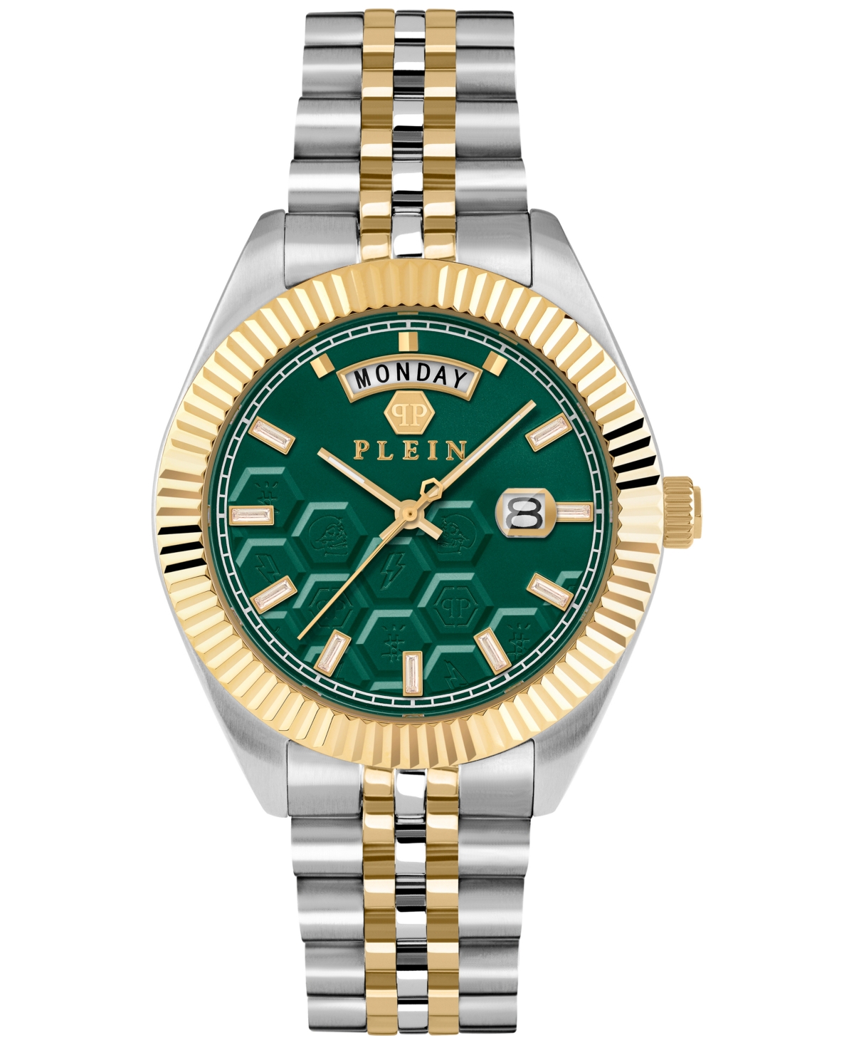 Philipp Plein Date Superlative Crystal Watch In Two Tone
