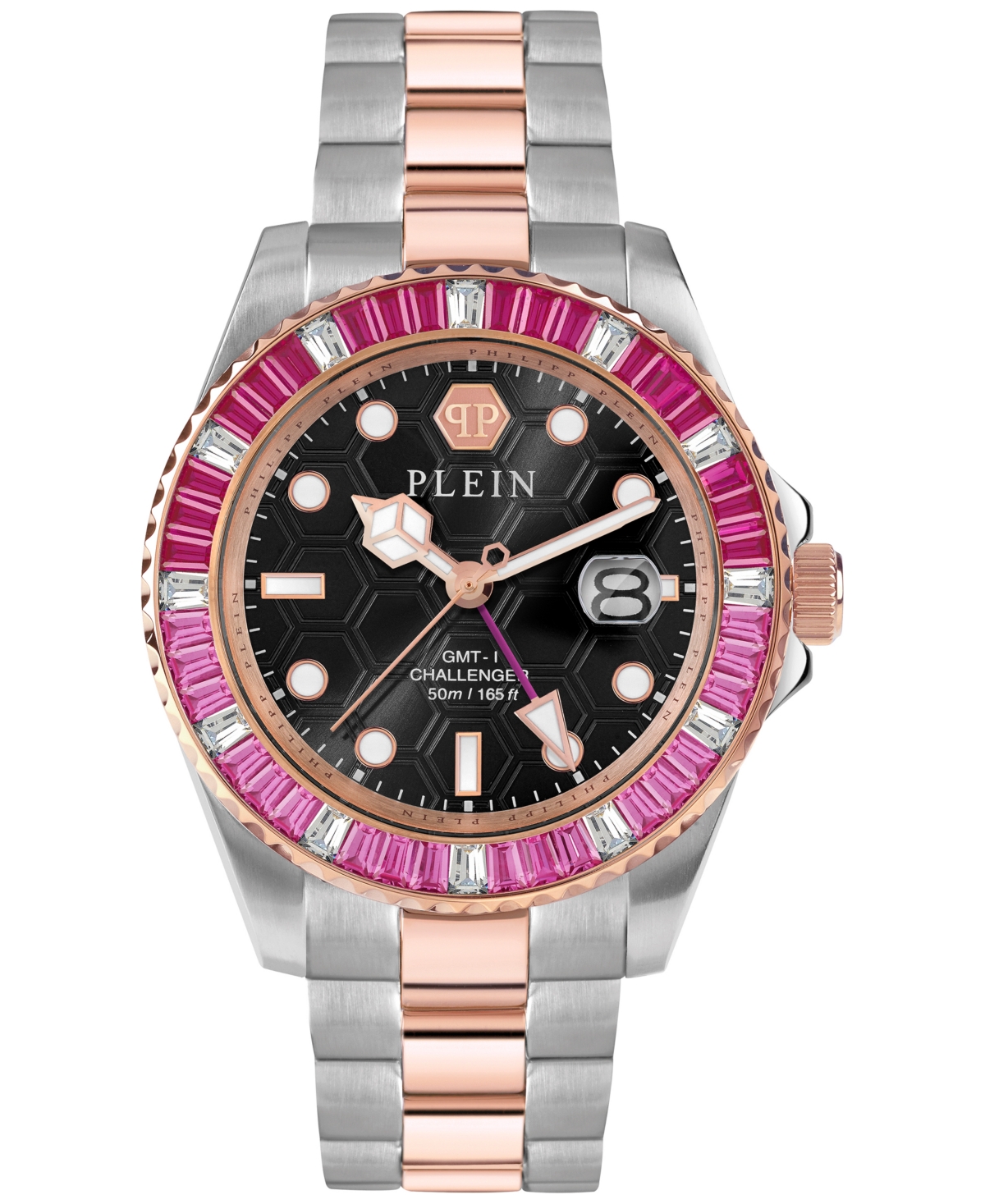 Philipp Plein Men's Gmt Two-tone Stainless Steel Bracelet Watch 44mm In Two Tone