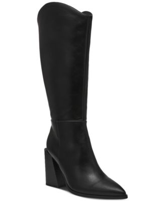 Macy's black wide calf boots best sale