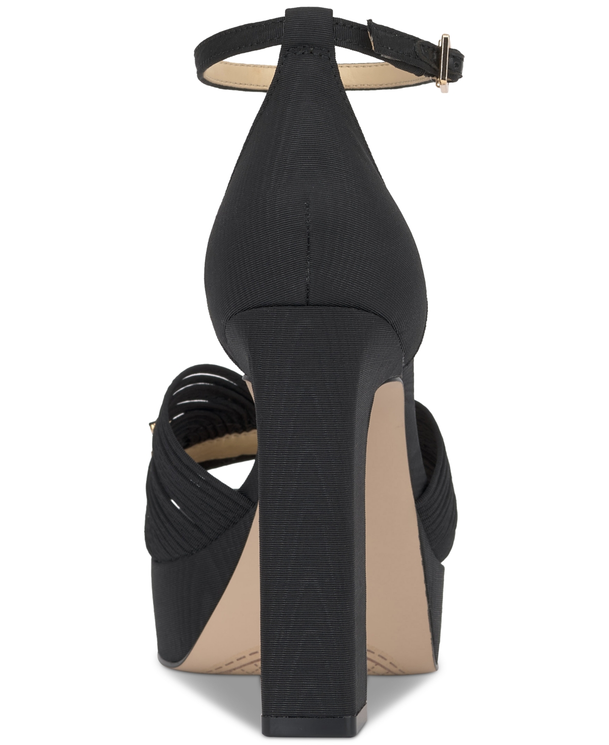 Jessica Simpson Anissia Ankle Strap Platform Pump In Black Moire Satin
