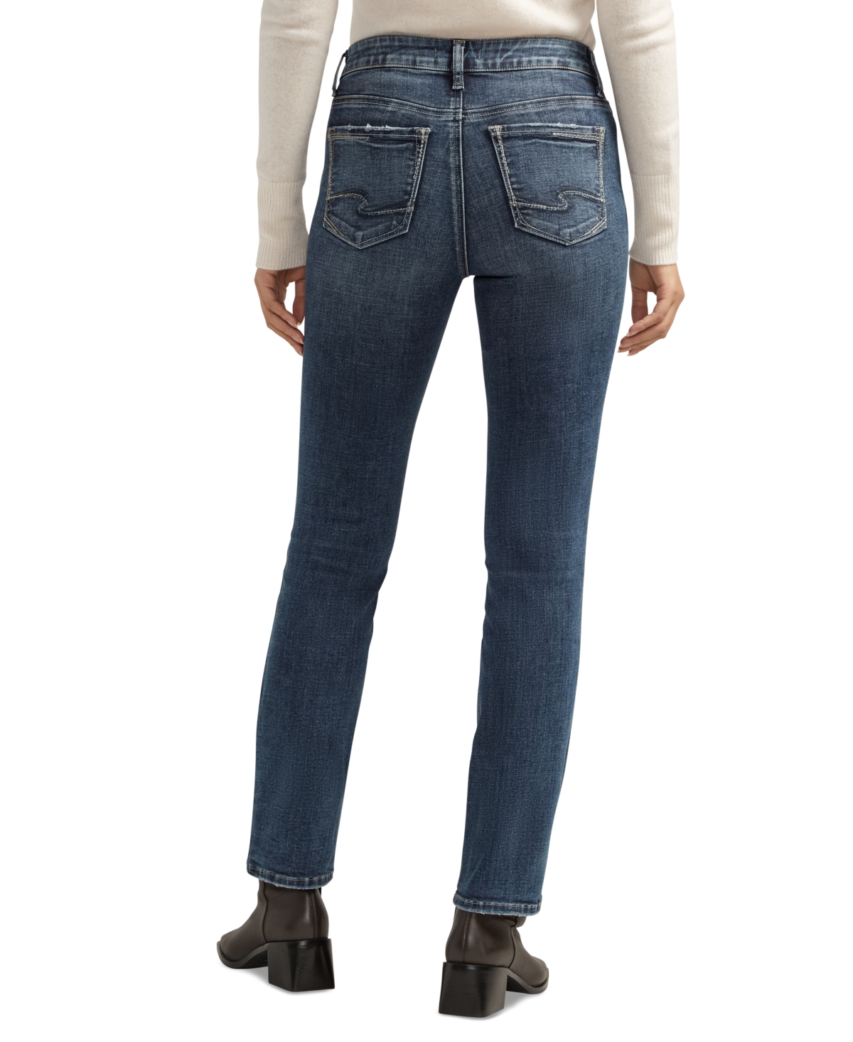 Silver Jeans Co. Women's Elyse Mid-Rise Comfort Fit Straight Jeans