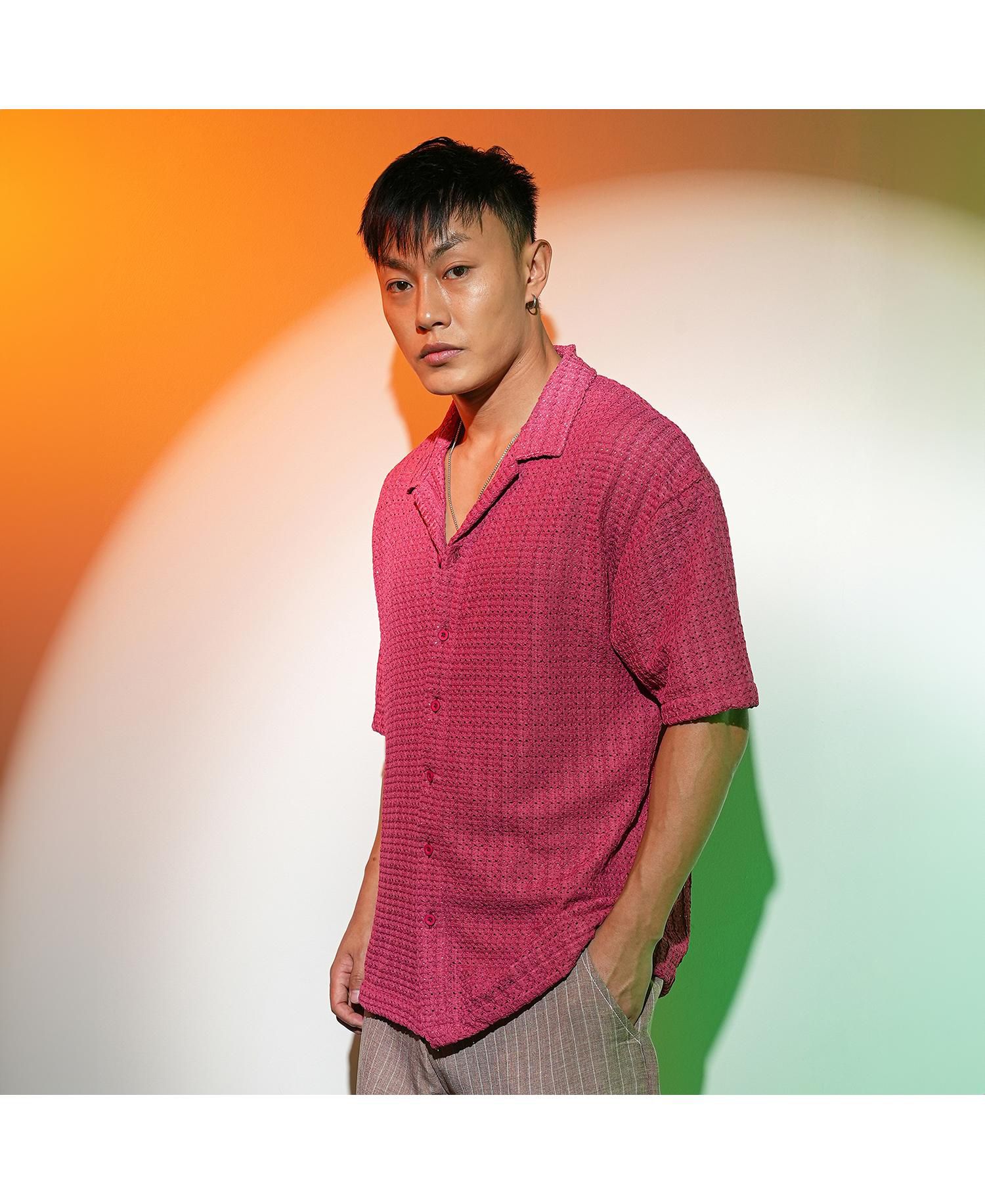 Men's Striped Fringe Shirt