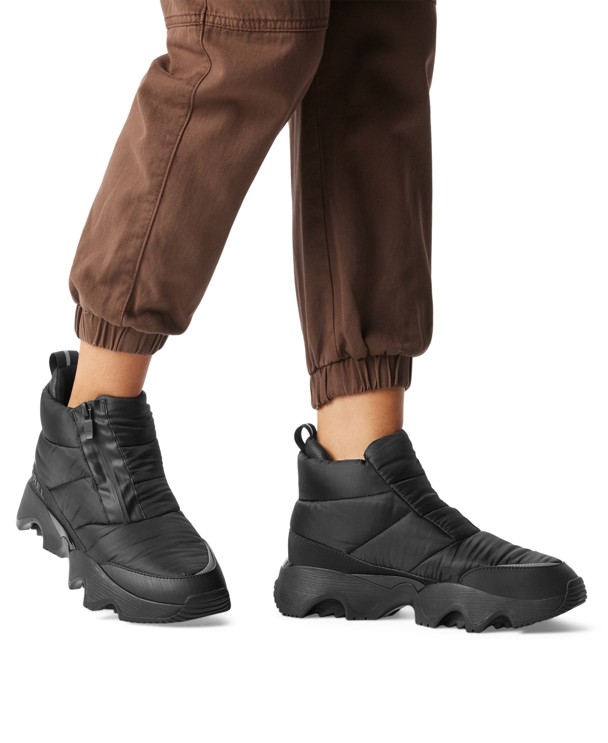 Sorel Kinetic Impact Waterproof Zip Bootie In Black,sea