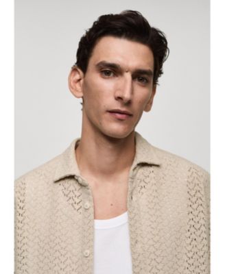 Men's Openwork Knitted Cotton Shirt