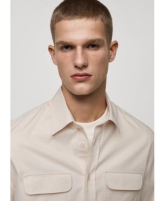 Men's Pockets Detail Twill Cotton Overshirt
