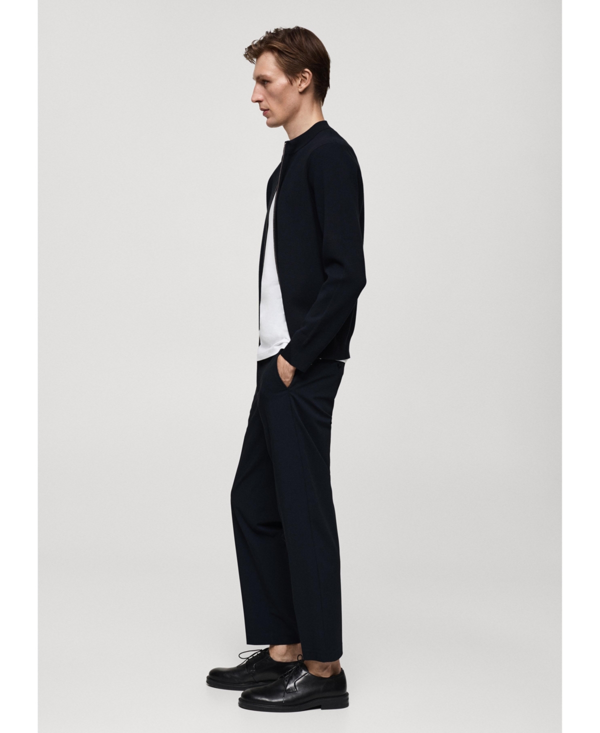 Mango Men's Zipped Knit Cardigan
