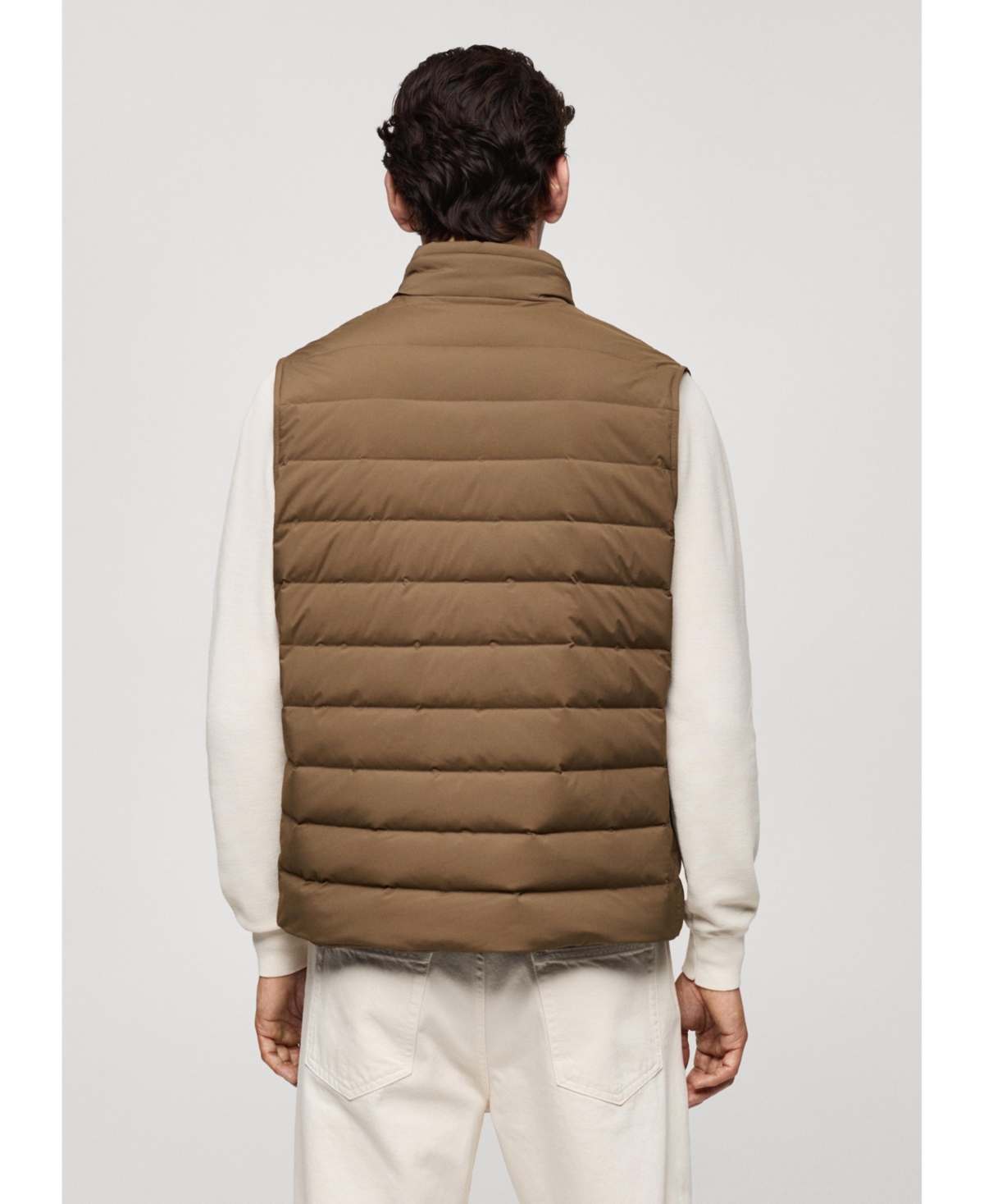 Mango Water Repellent Quilted Down Vest In Dark Navy