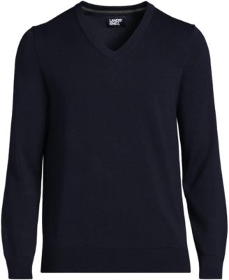 Big & Tall Fine Gauge Cotton V Neck Sweater