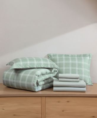 Grid Plaid Reversible 7-Pc. Comforter Set, Queen