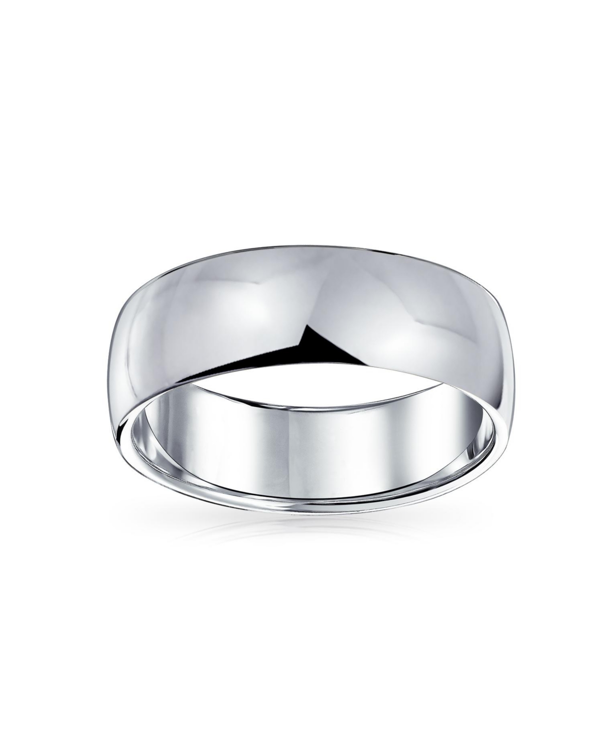 Bling Jewelry Simple Polished Wide Dome .925 Sterling Silver Band Ring 6MM - Silver tone 6mm