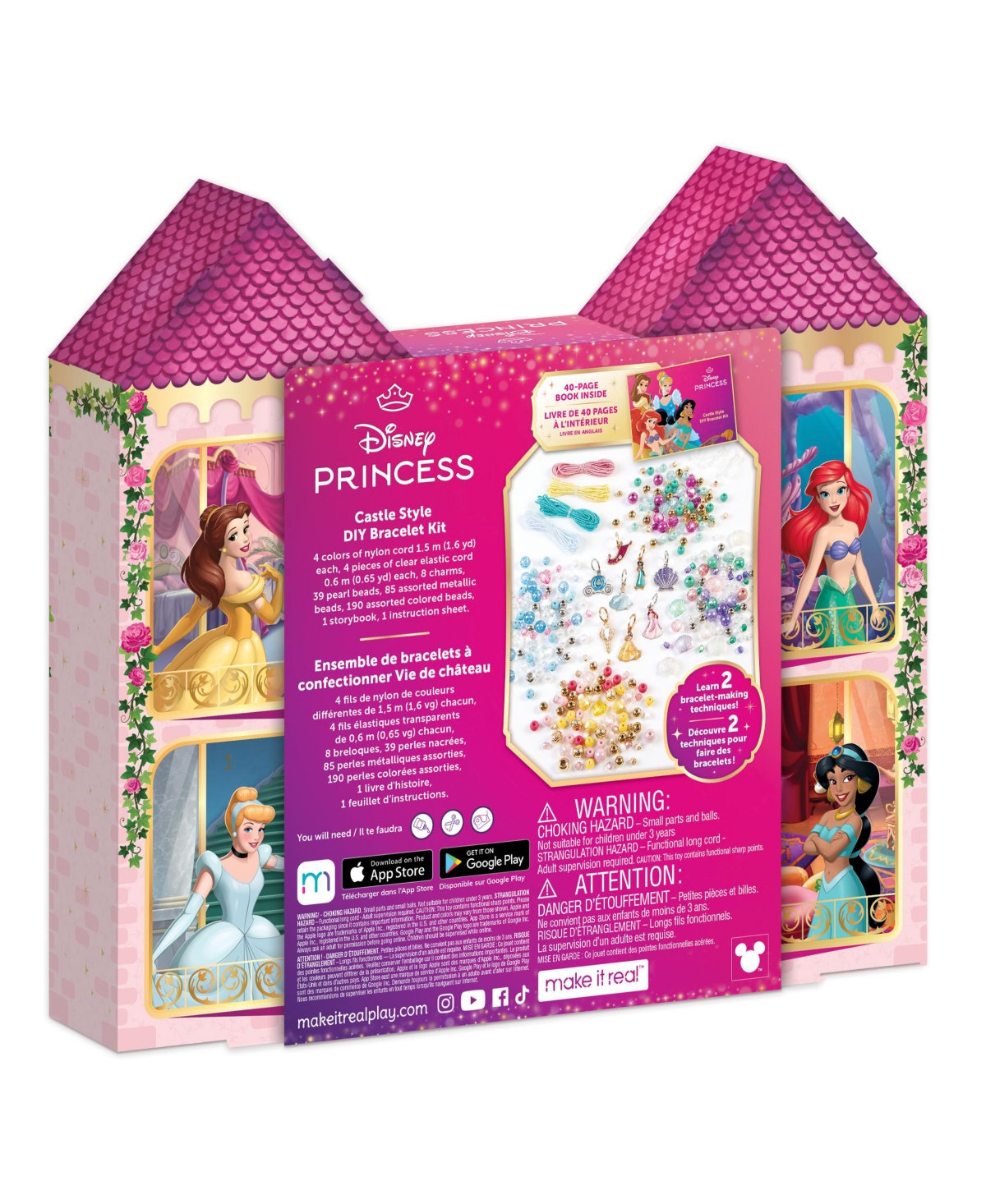 Make It Real Disney Princess Castle Style Diy Bracelet Kit In Multi