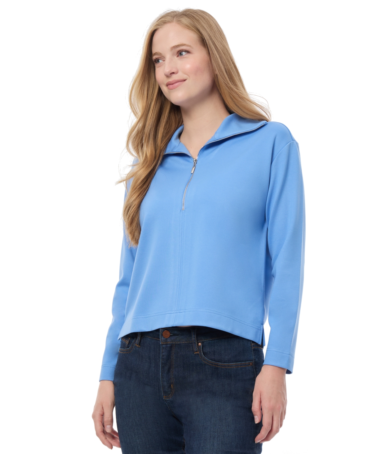 Jones New York Women's Solid-Color Quarter-Zip Top