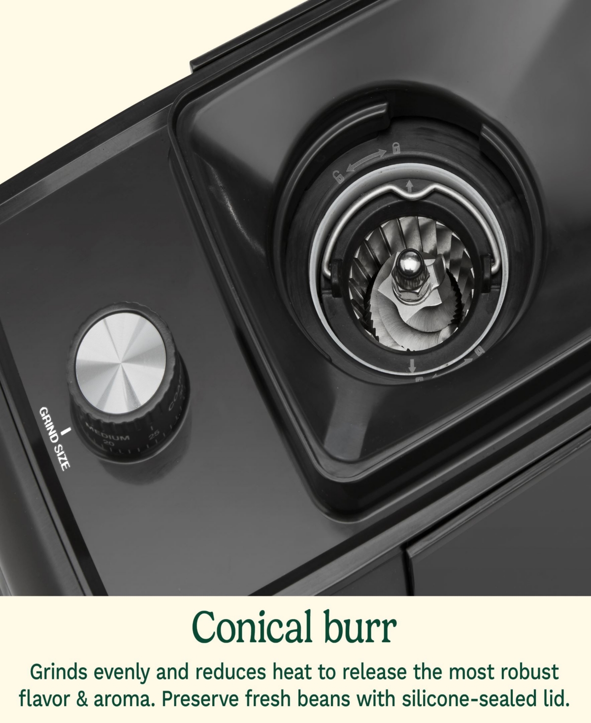 Cuisinart Cbm-22 Espresso Coffee Conical Burr Grinder In Black