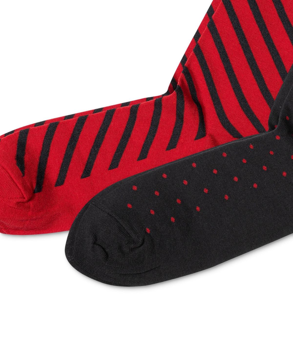 Polo Ralph Lauren Men's Dot & Stripe Slack Socks, 2-Pack -Black