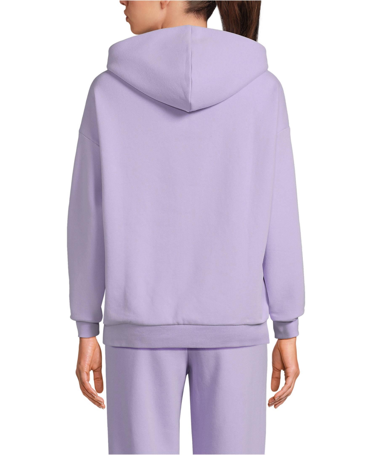 Lands' End Women's Serious Sweats Oversized Long Sleeve Hoodie Sweatshirt - Set Top