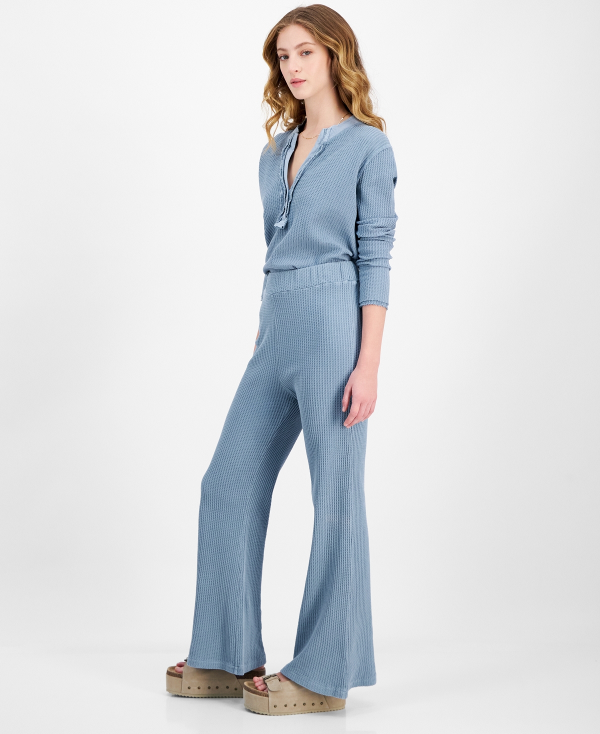 Elan Women's Waffle-Knit Pull-On Pants