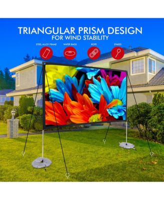Outdoor Projection Screen - 120'' Portable, Lightweight Display with Frame Stand