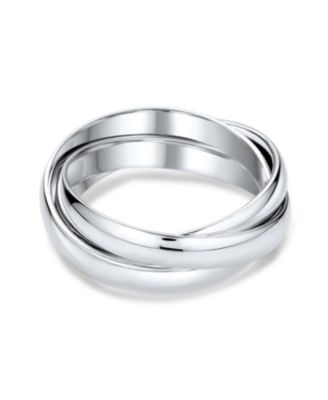 Silver Ring: Simple Dome Russian Triple Rolling Band Sterling