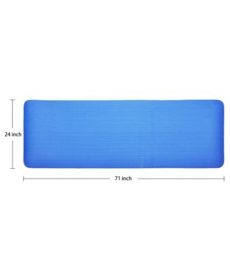 1" Extra Thick Exercise Fitness Yoga Mat w/ Carry Strap, Blue